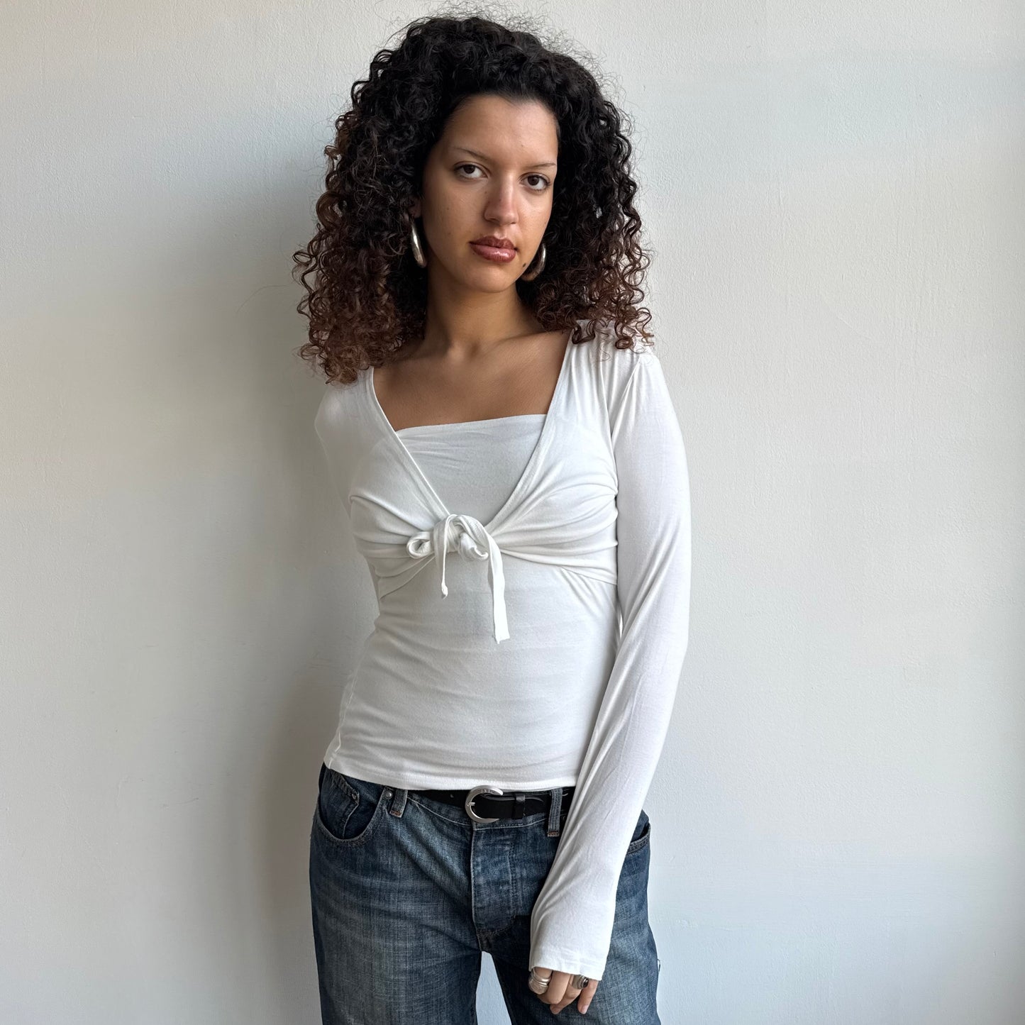 White wrap twist top - Size M
