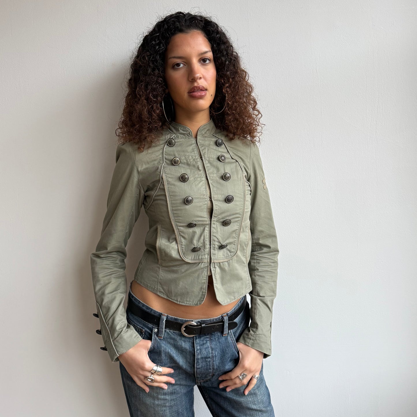 Khaki military jacket - Size S