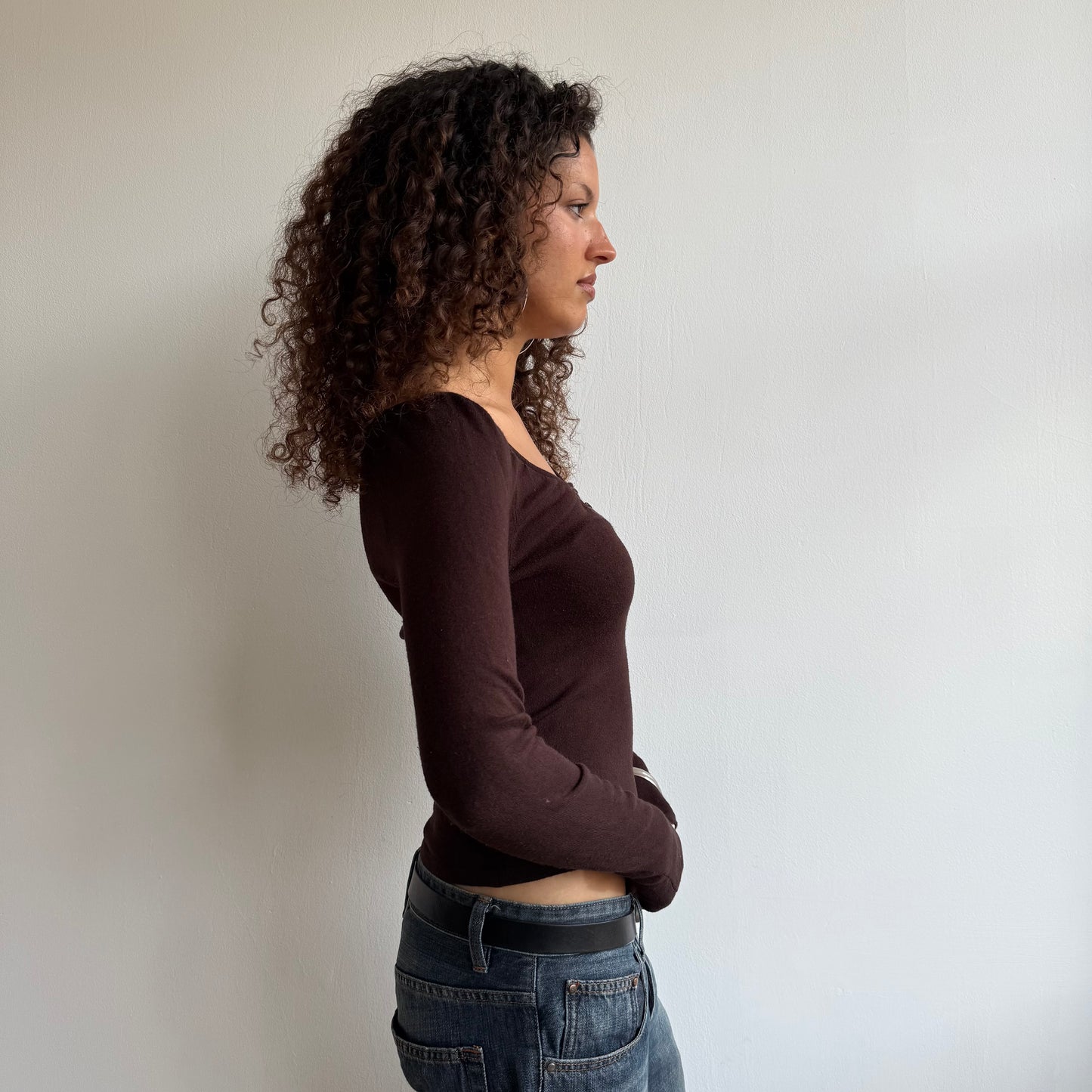 Brown soft v-neck knit - Size S