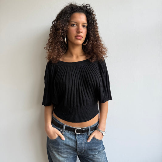 Black batwing knit - Size S