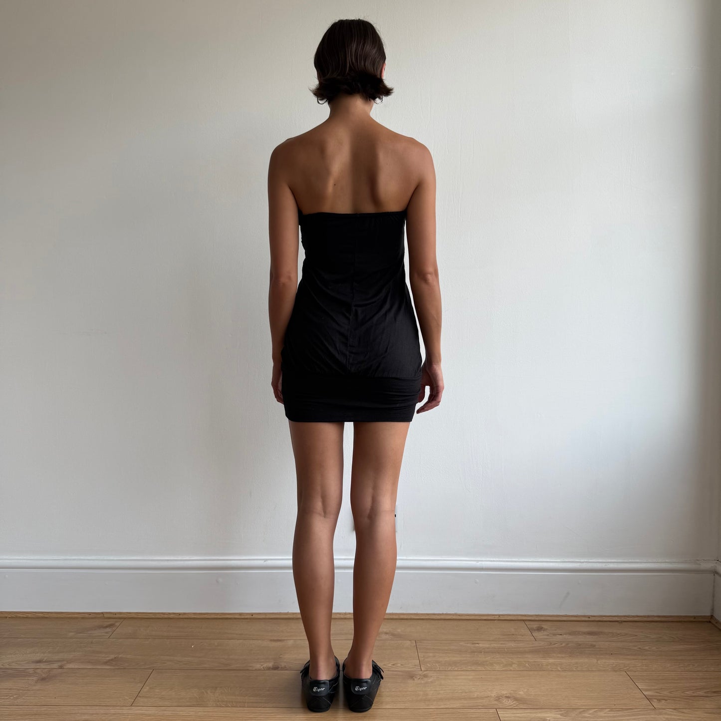 Black sequin bandeau mini dress - Size XS