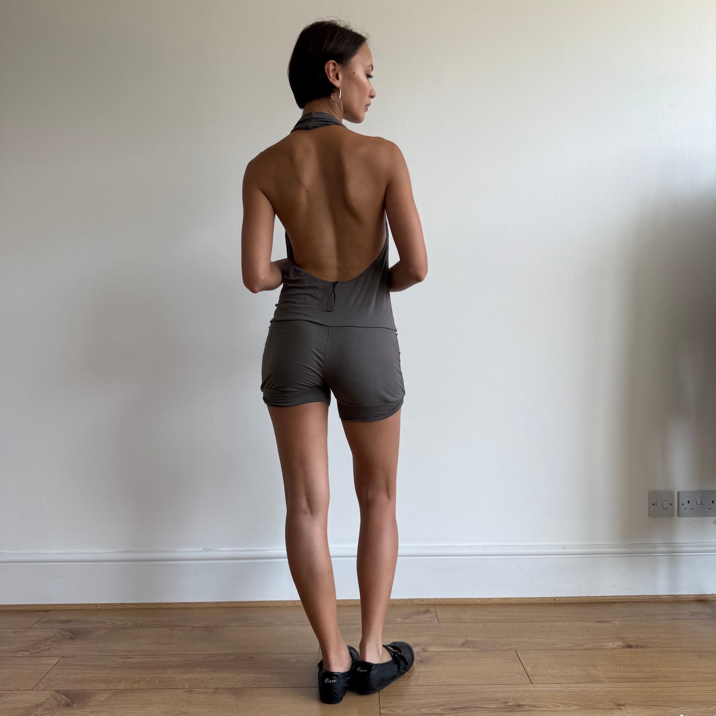 Taupe halterneck romper - Size XS-S