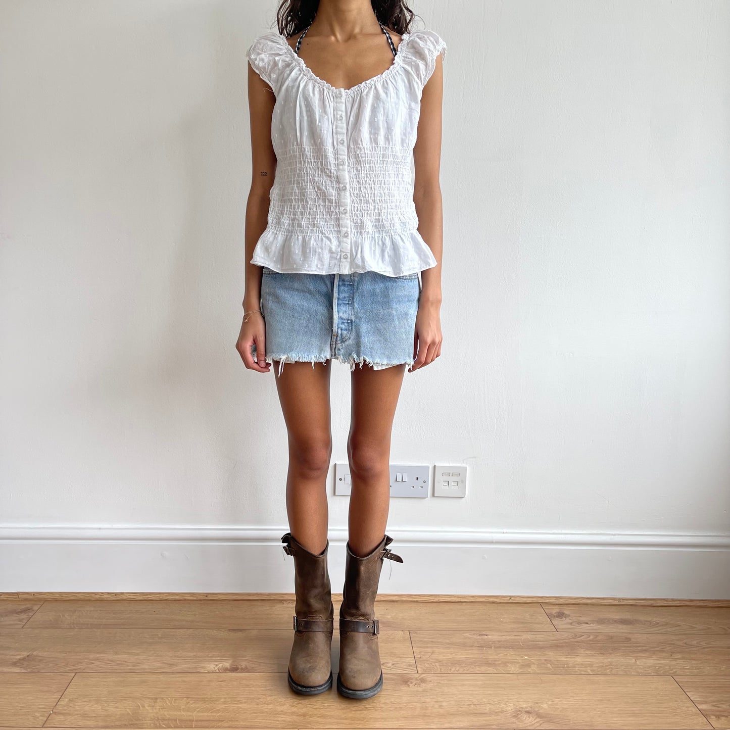 White milkmaid top - Size M