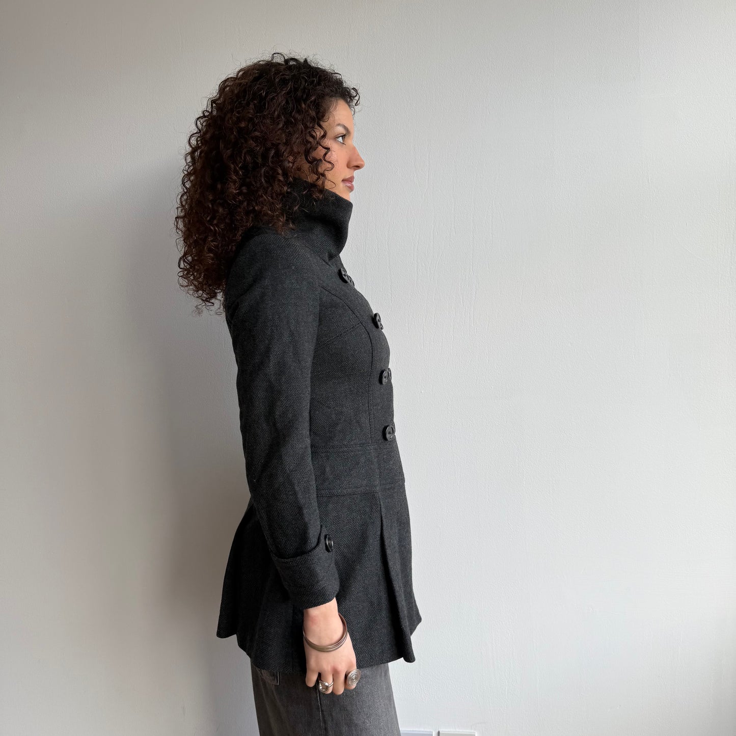 Grey peacoat dress - Size XS