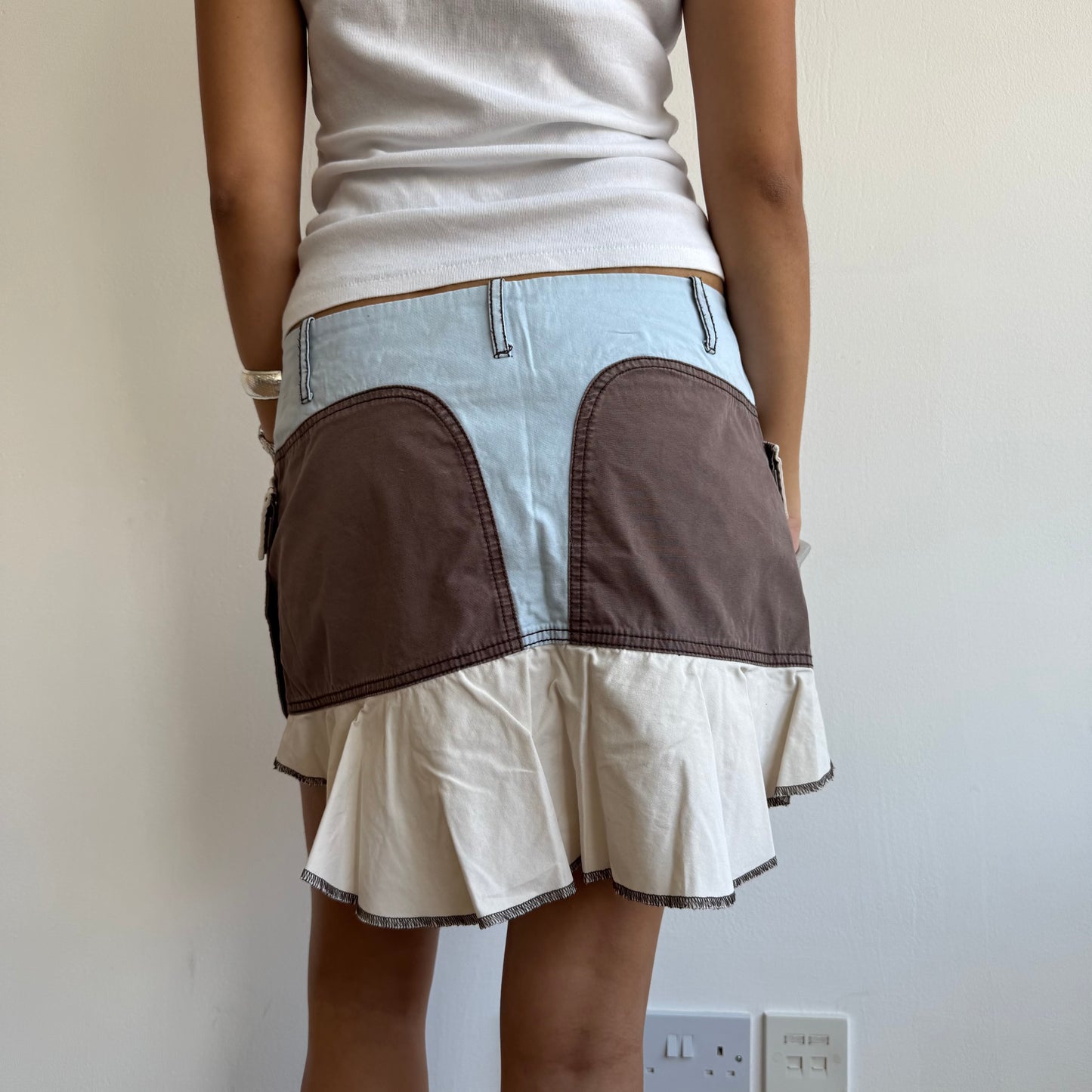 Diesel brown + blue mini skirt - Size M