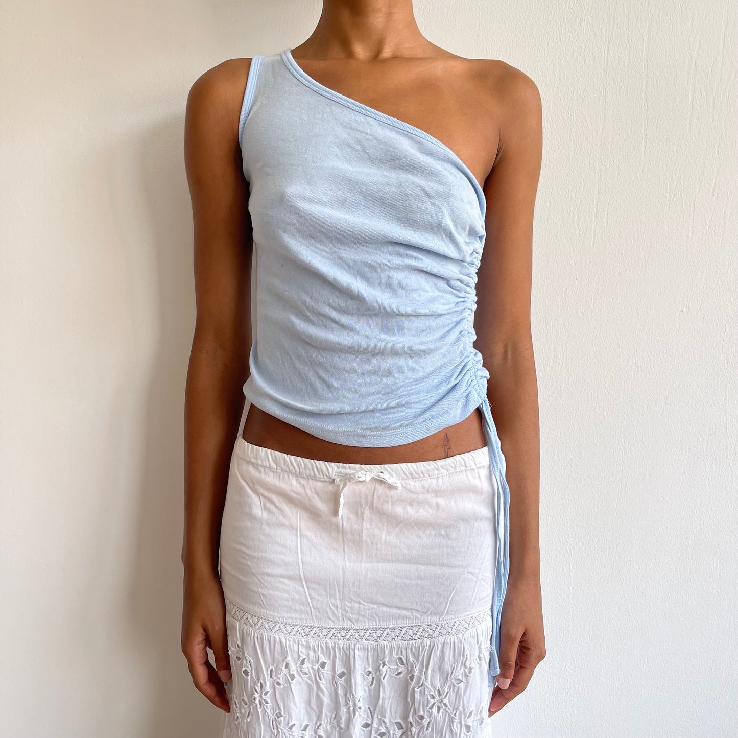 Blue one shoulder top - Size S