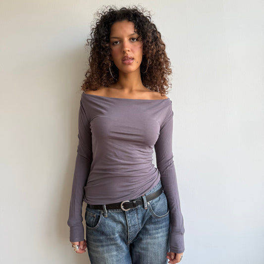 Mauve slouchy cowl top - Size S