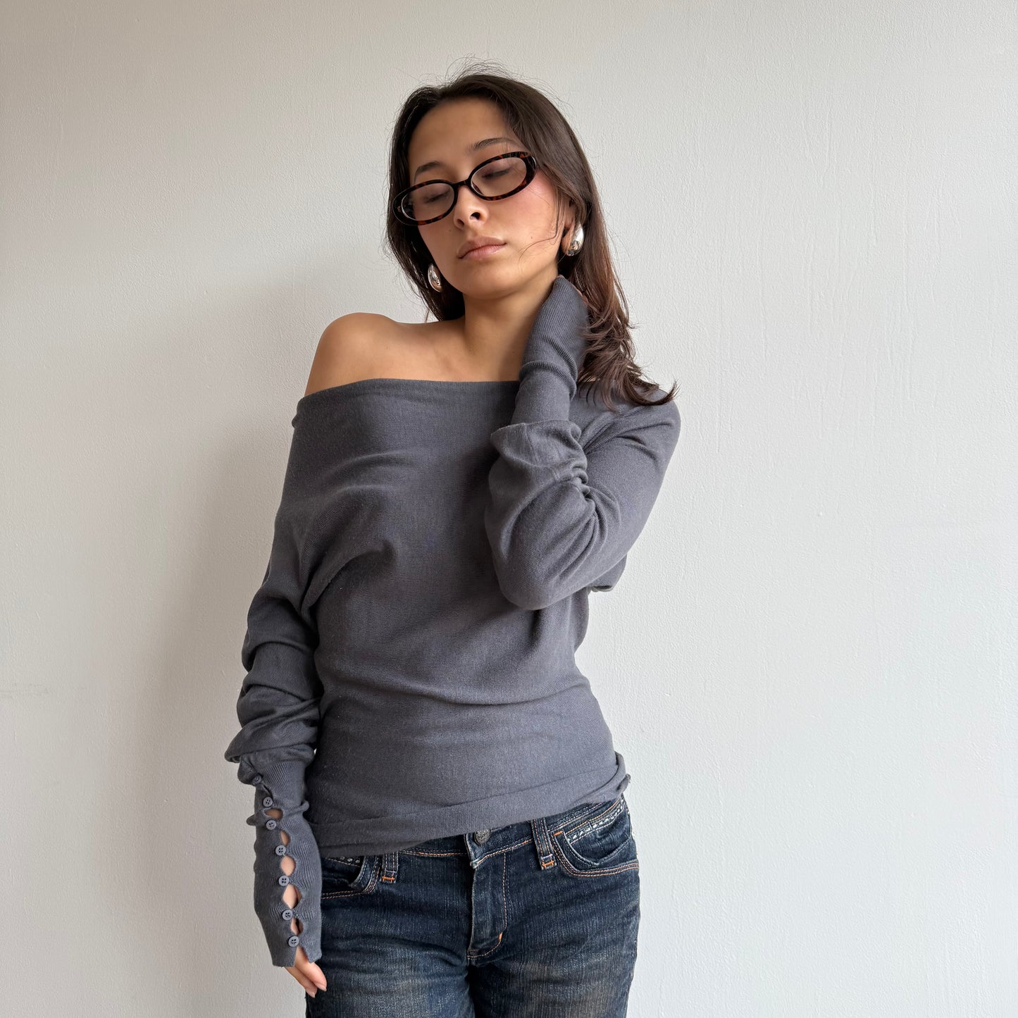 Grey slouchy knit - Size S (1)