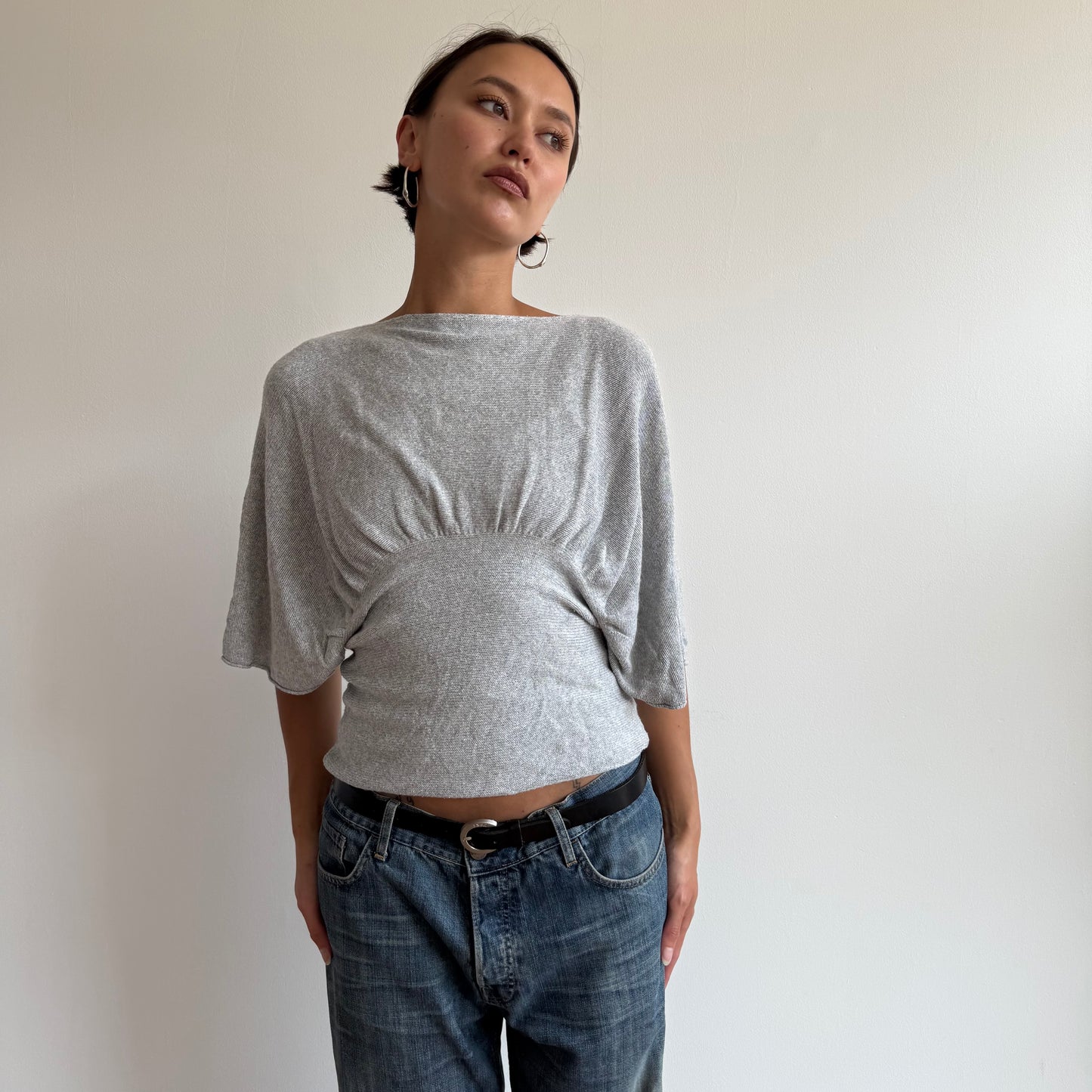 Grey batwing knit - Size S
