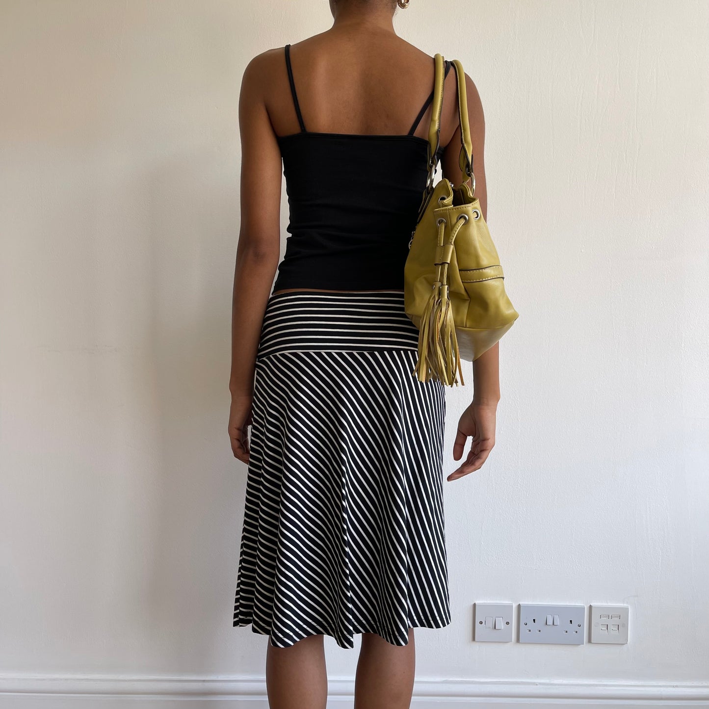 Yellow leather buckle bag