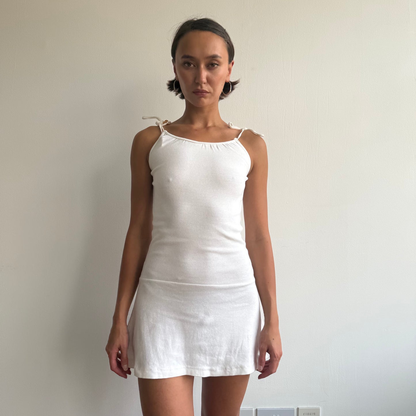 White beaded mini dress - Size S