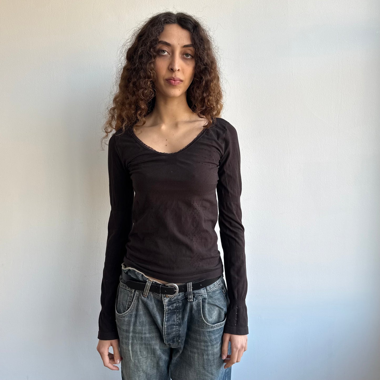Brown MFG long sleeve top - Size M