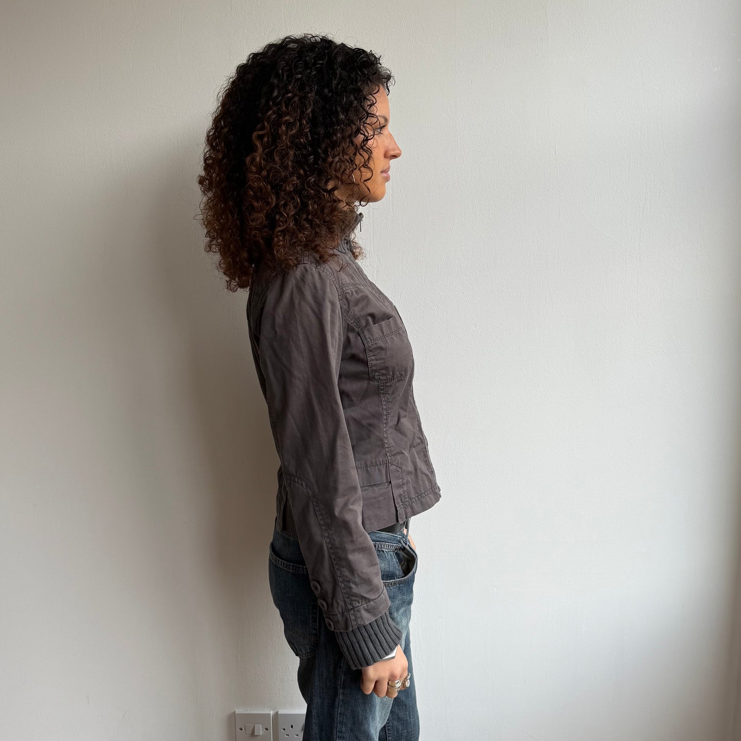 Charcoal grey cargo jacket - Size M