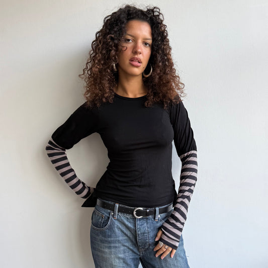 Cop Copine stripe sleeve top - Size M