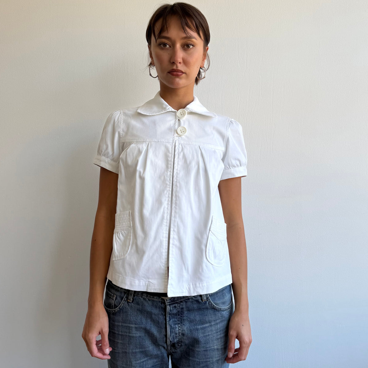 White short sleeve peacoat - Size M
