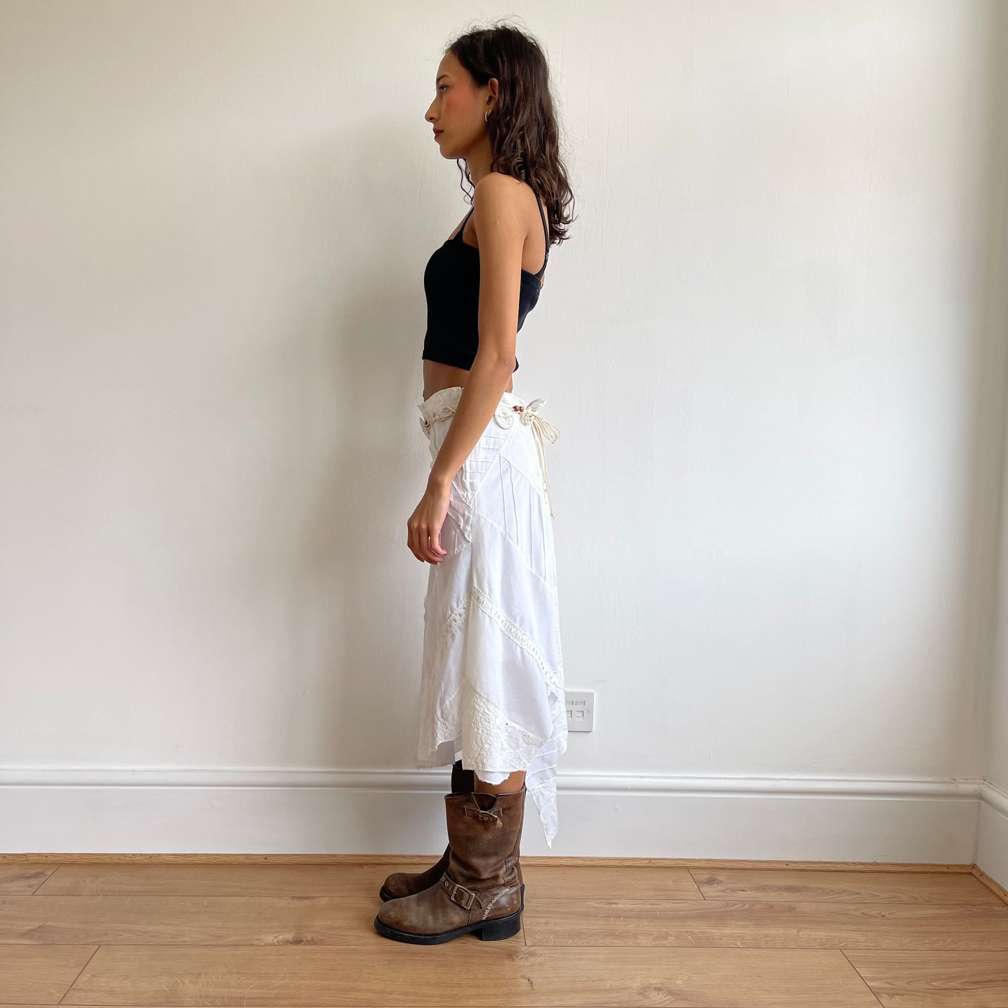 Broderie patchwork midi skirt - Size S