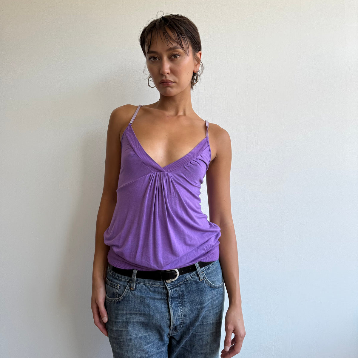 Purple v-neck top - Size S