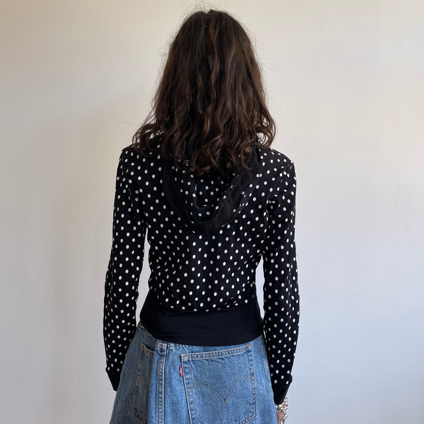 Polka dot mesh hoodie - Size S
