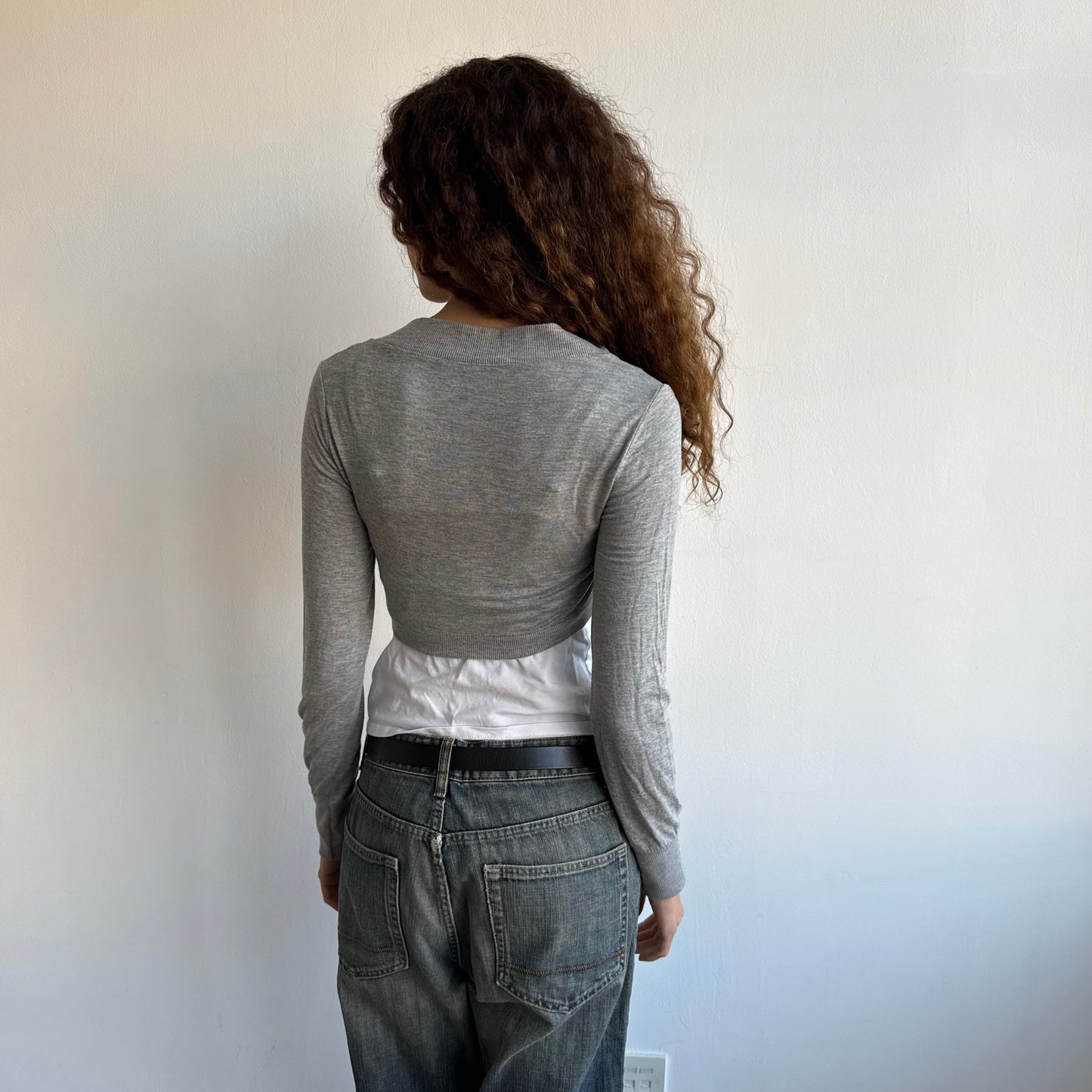 Grey button bolero cardi - Size S