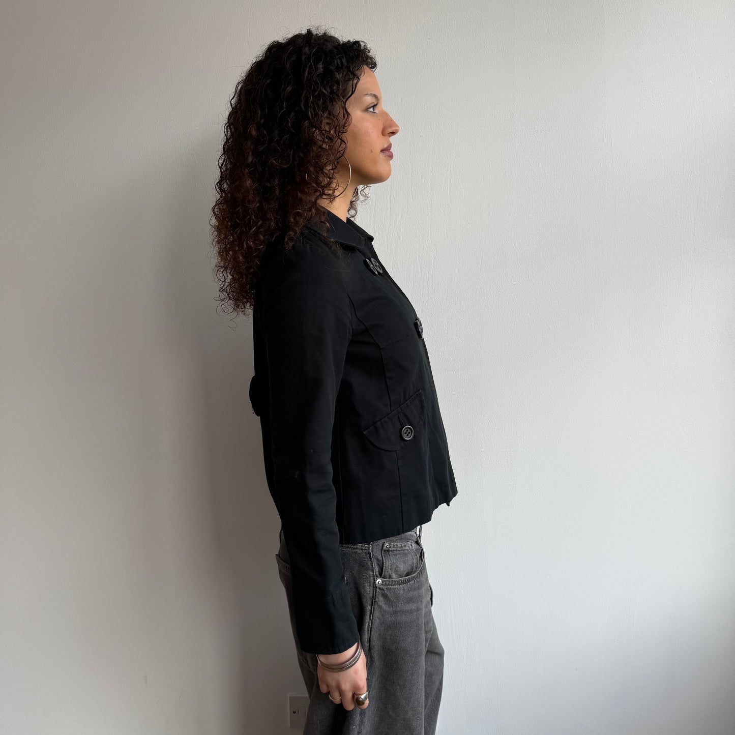 Black swing peacoat - Size S