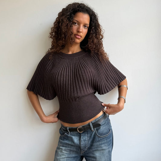 Brown batwing knit - Size S