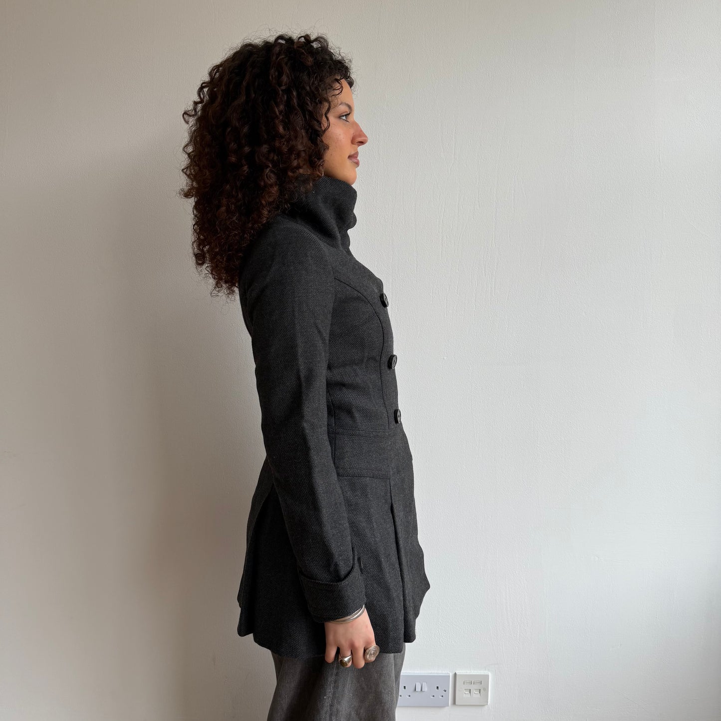 Grey peacoat dress - Size XS