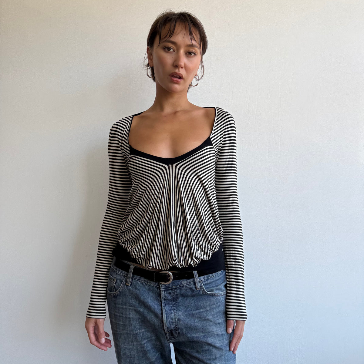 Max Mara striped slouchy top - Size S