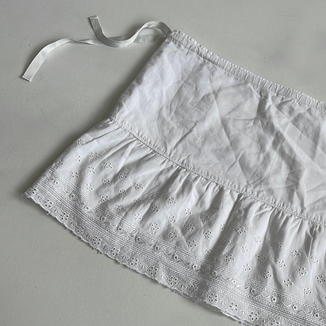 Broderie tie side mini skirt - Size S