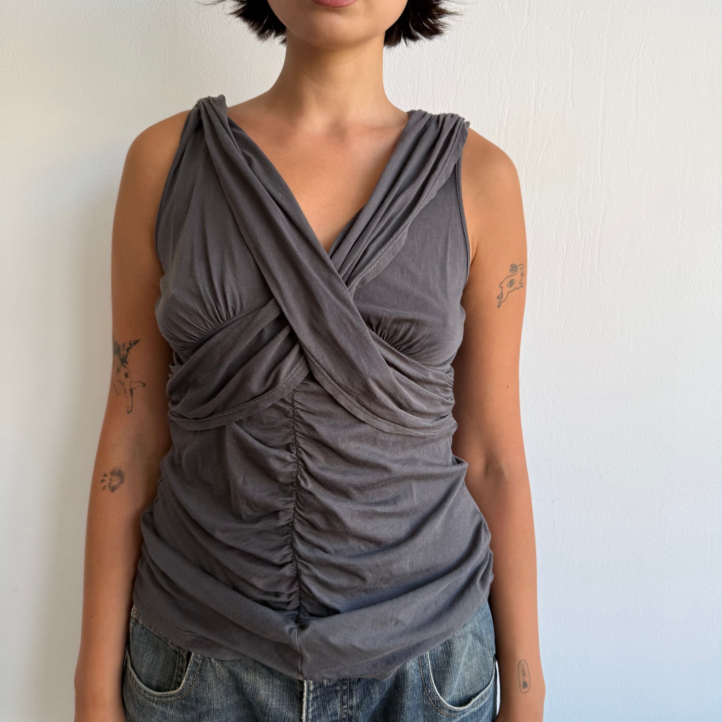 Charcoal wrap top - Size S