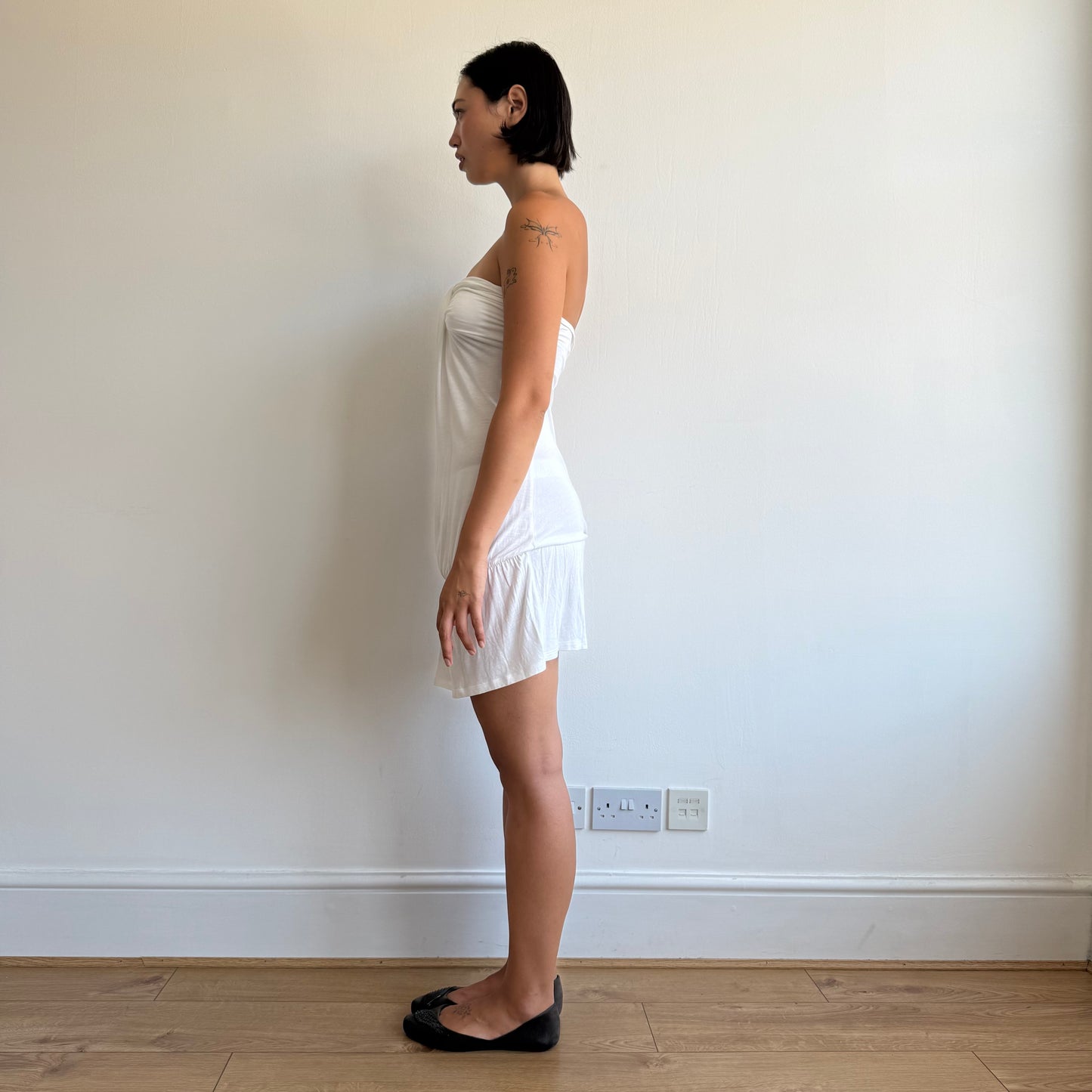 White bandeau bubble dress - Size S