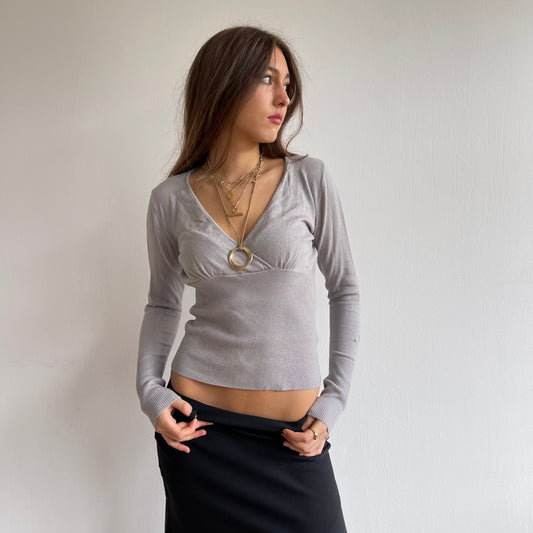 Grey ballet wrap jumper - Size S