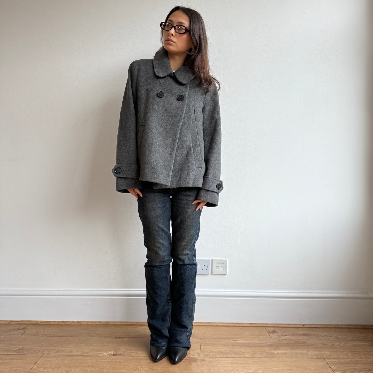 Dark grey peacoat - Size M