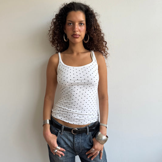 White polka dot cami - Size S
