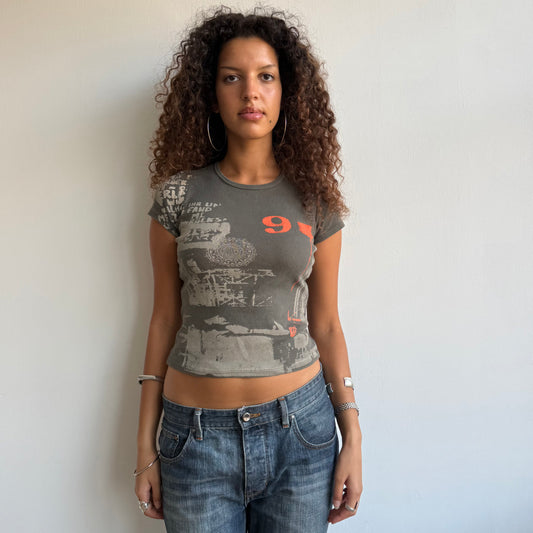 Khaki graphic t-shirt - Size S