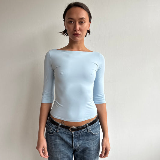 Baby blue 3/4 top - Size S