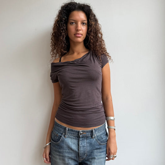 Brown slouchy tshirt - Size S
