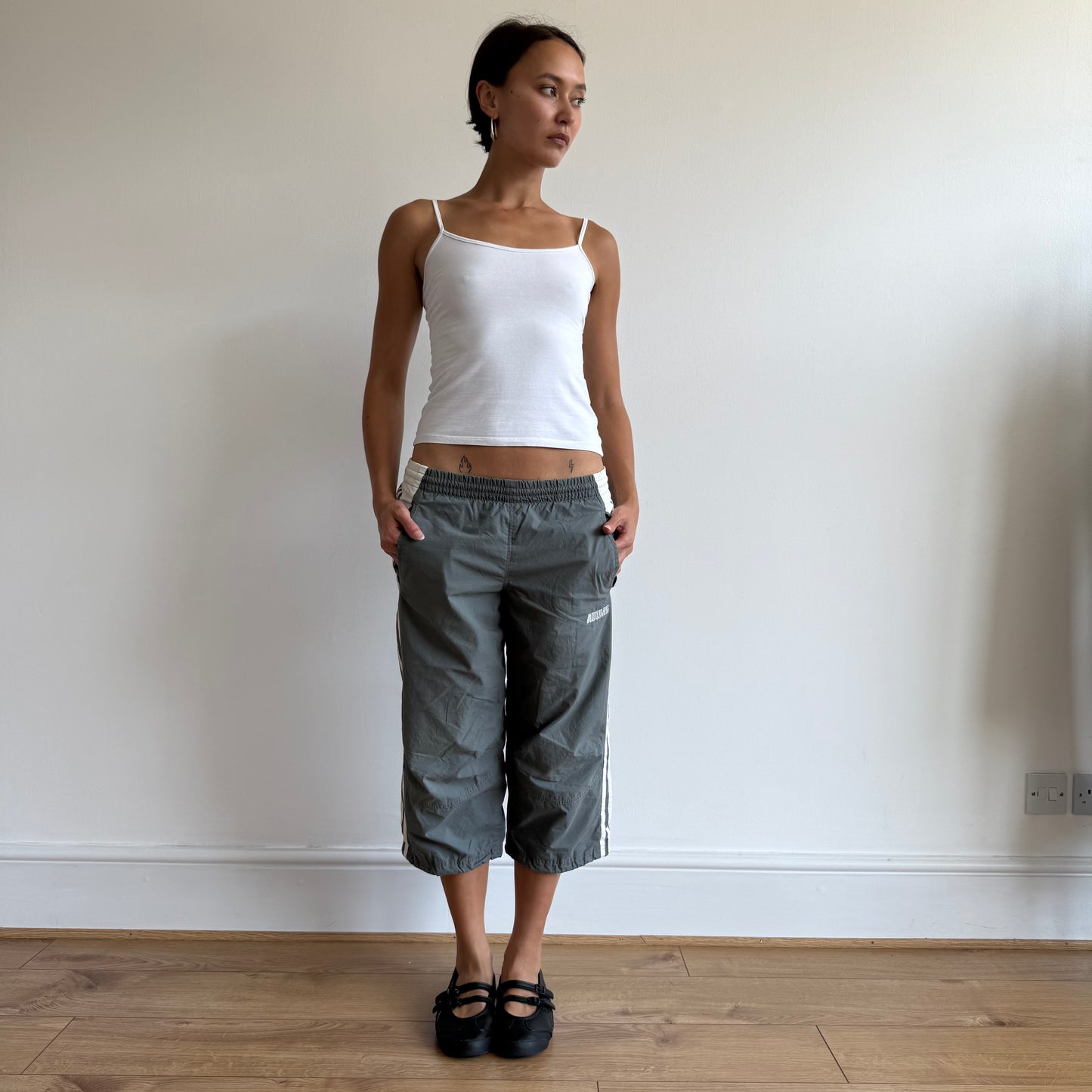 Charcoal grey Adidas capris - Size S