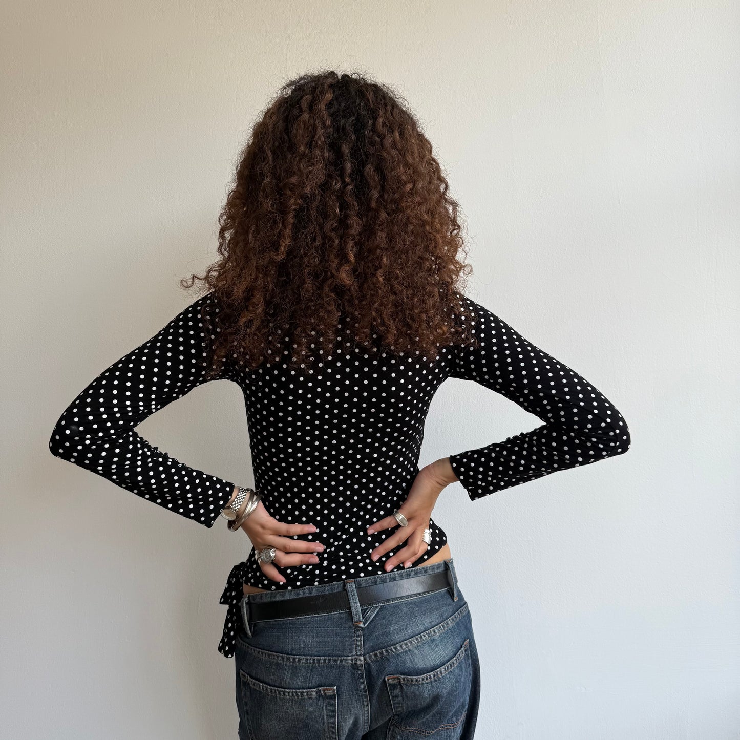 Polka dot wrap top - Size S/M