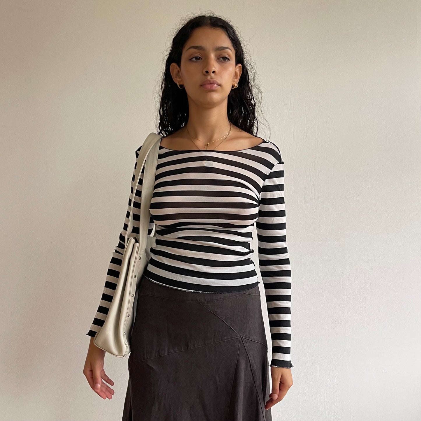 Striped mesh long sleeve - Size S