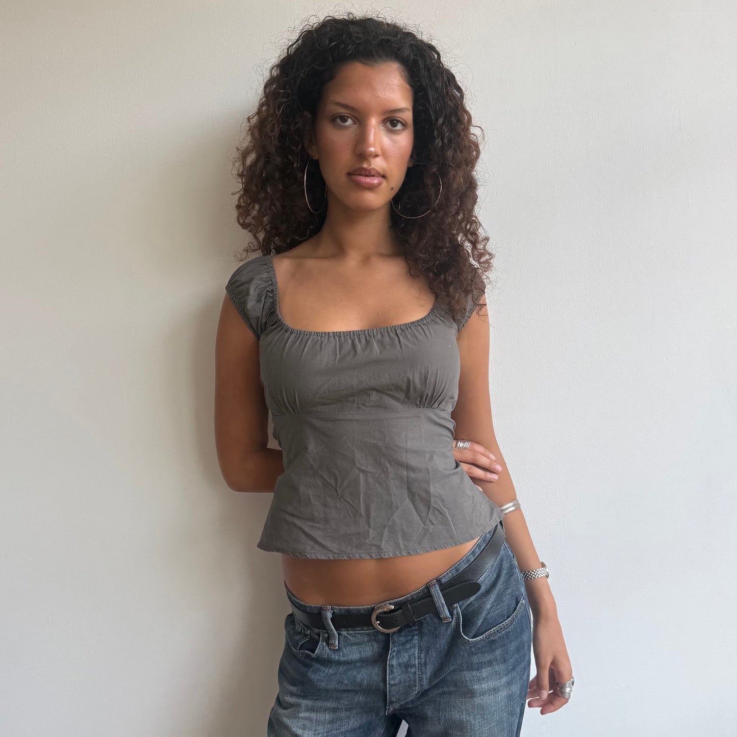 Khaki backless top - Size S/M