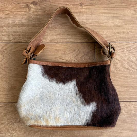 Leather cow print bag