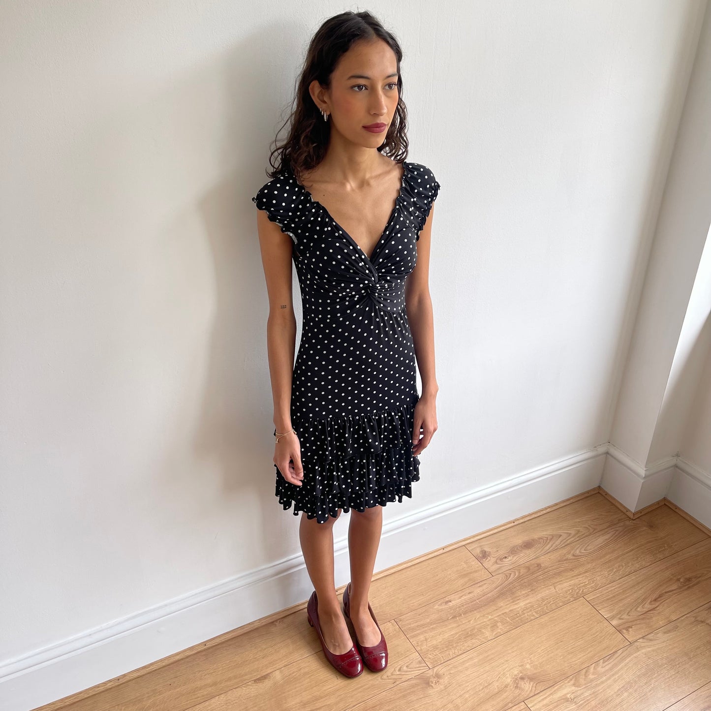 Morgan polka dot rara dress - Size S