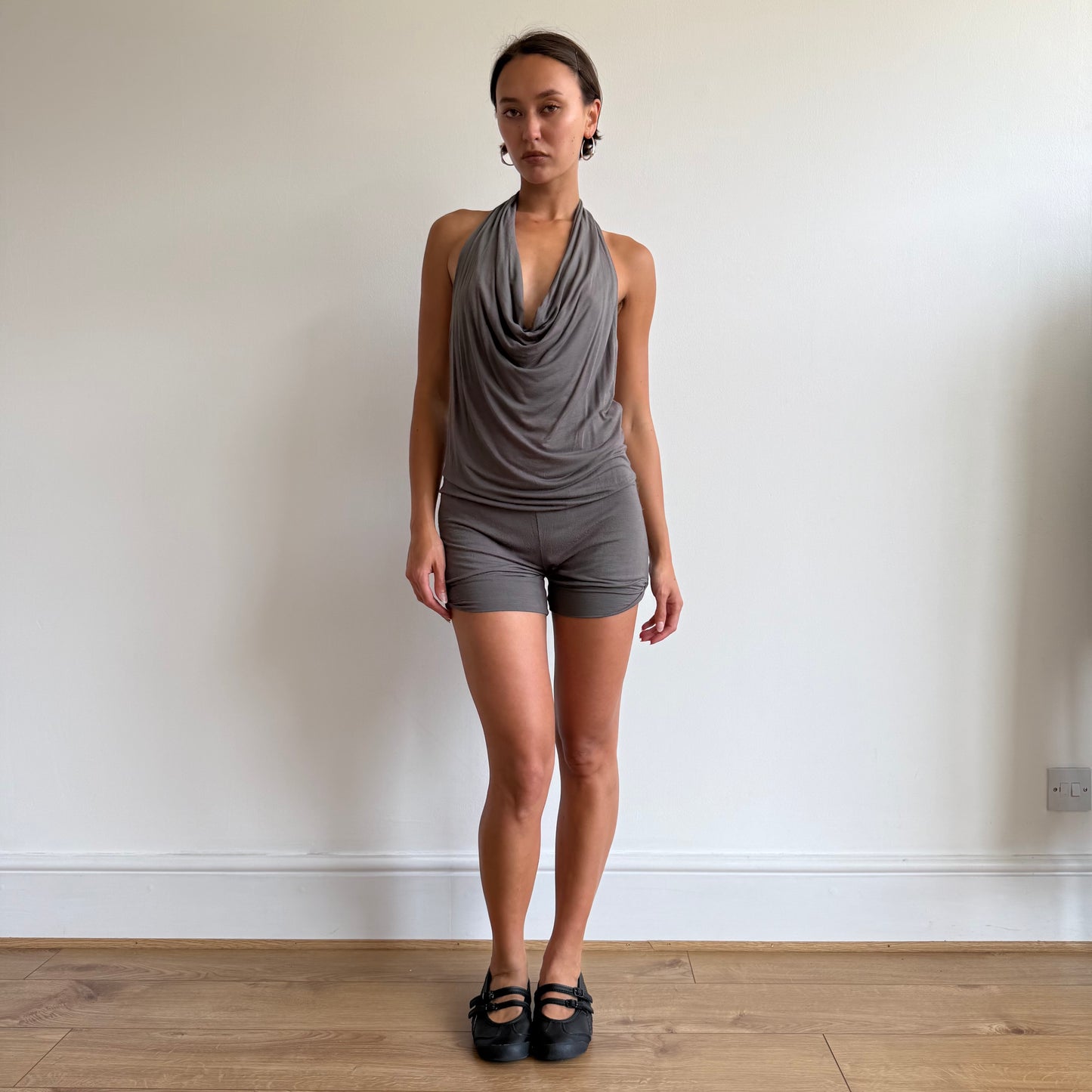 Taupe halterneck romper - Size XS-S