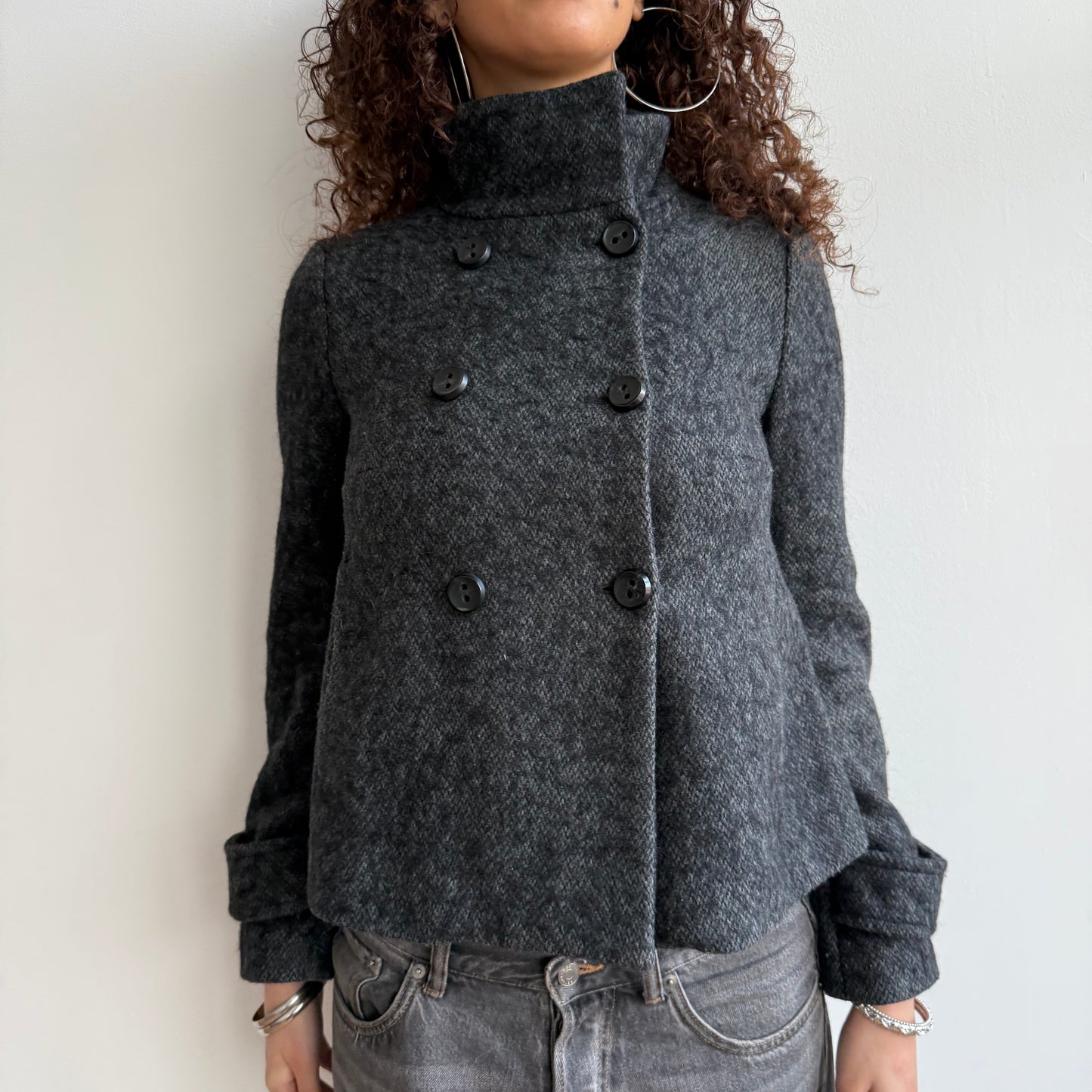 Grey peacoat - Size S