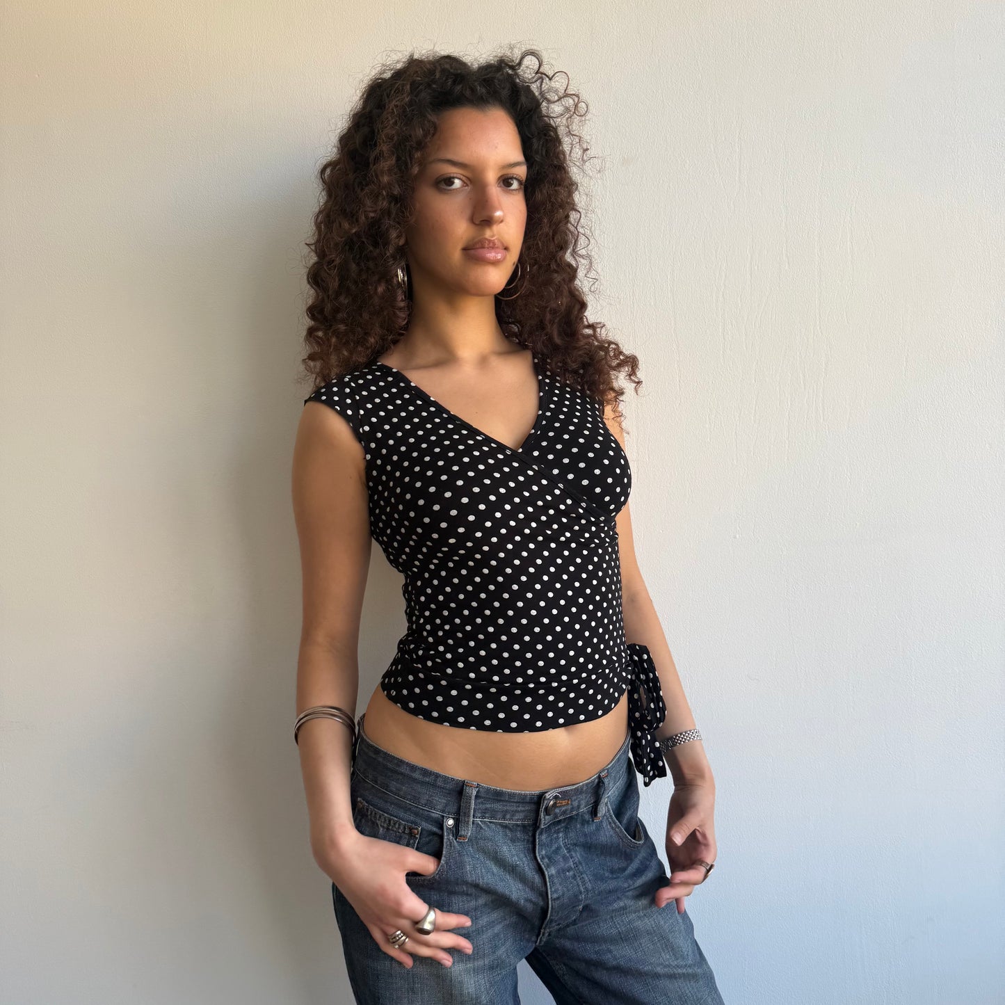 Polka dot wrap top - Size S