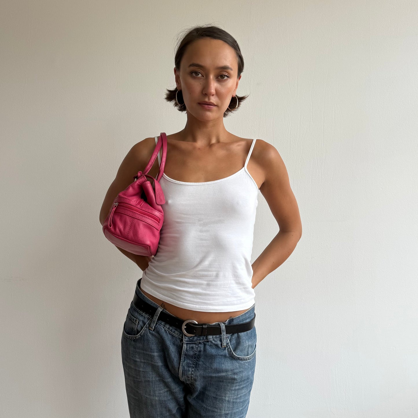 Hot pink buckle bag - One Size