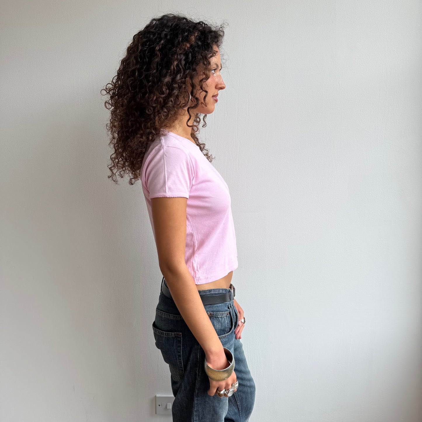 Pink 90’s baby tee - Size M