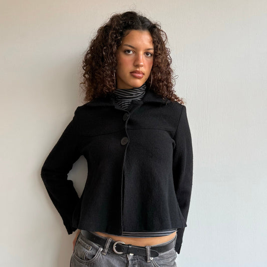 Black wool peacoat - Size S