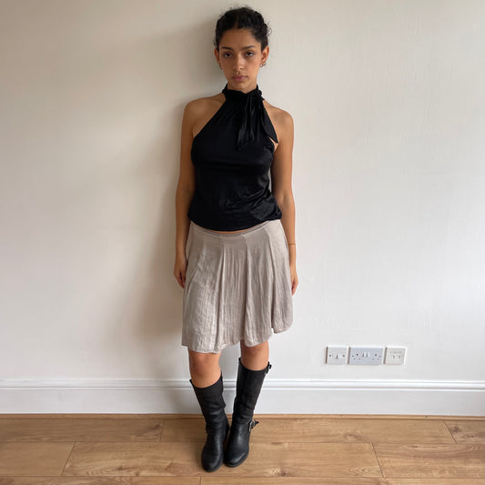 Grey silk midi skirt - Size S