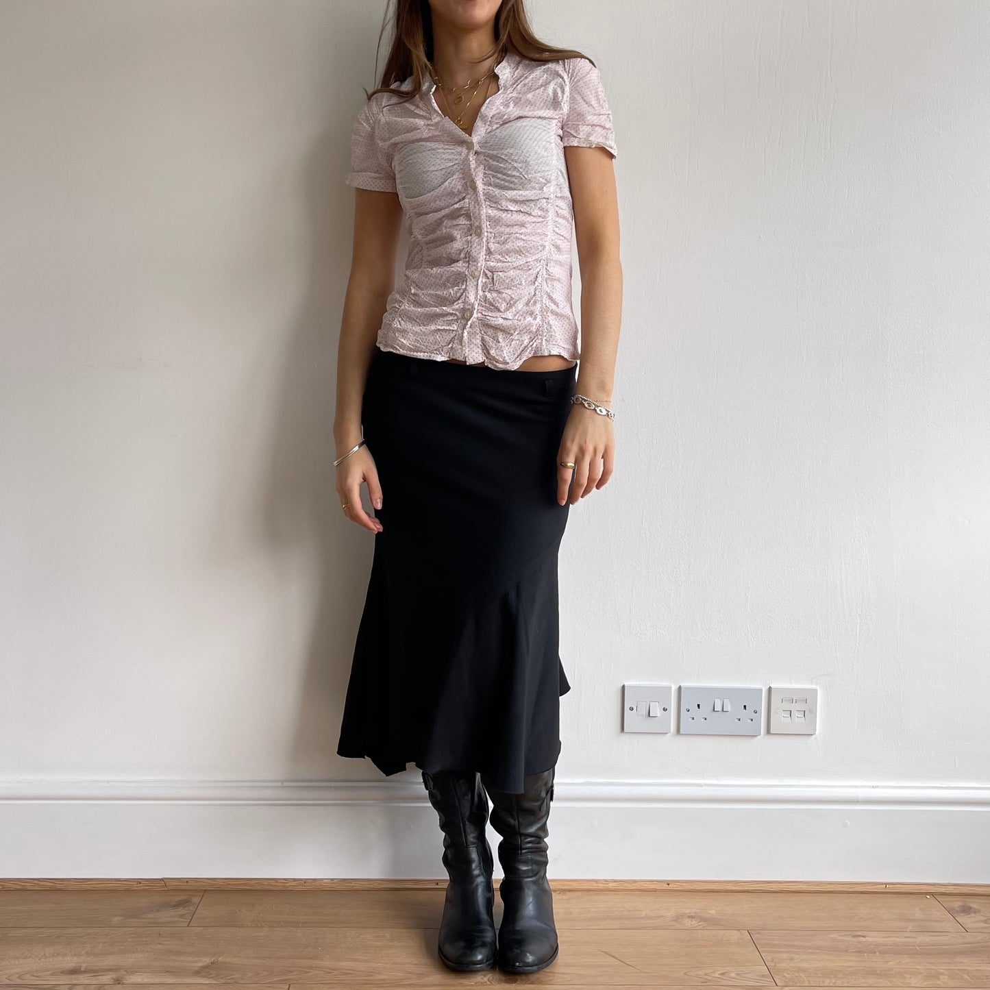 Red polka dot blouse - Size S